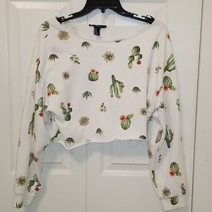 NWOT Forever 21 Cropped Catus Top